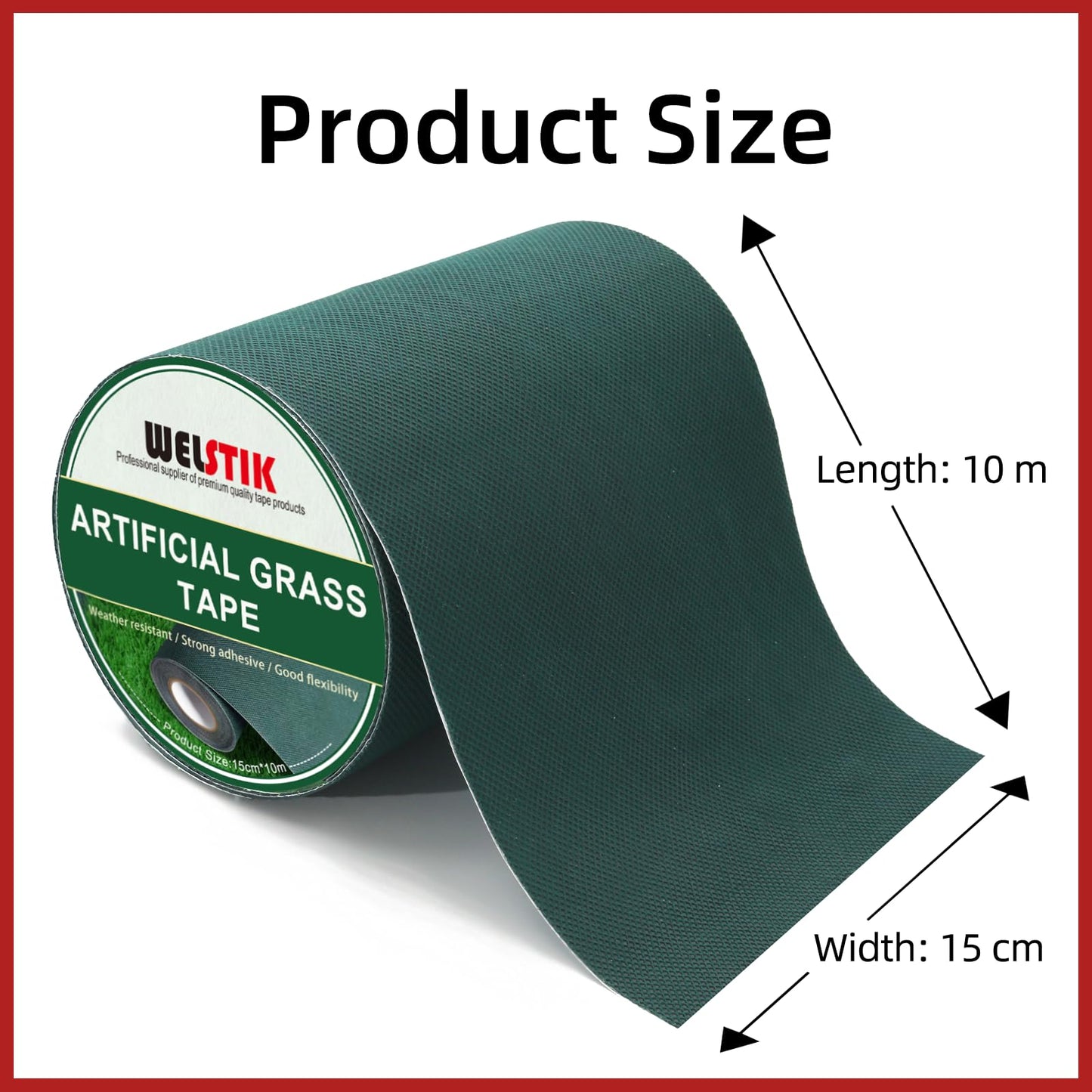 Cinta para Césped Artificial WELSTIK 15x10 m | Fijación Rápida y Resistente