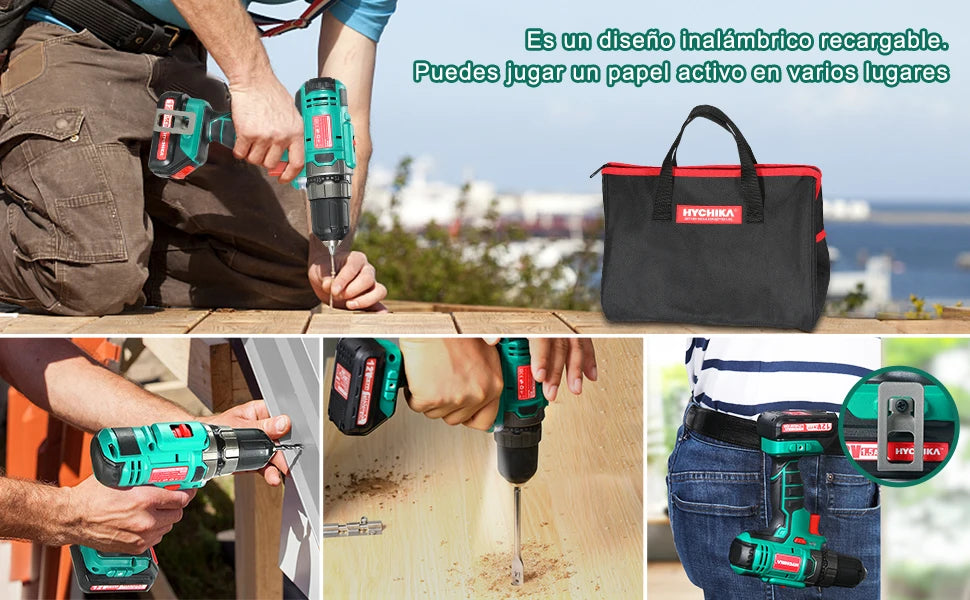 Taladro Atornillador HYCHIKA 12V | 30N·m, 2 Velocidades, 25 Accesorios y LED