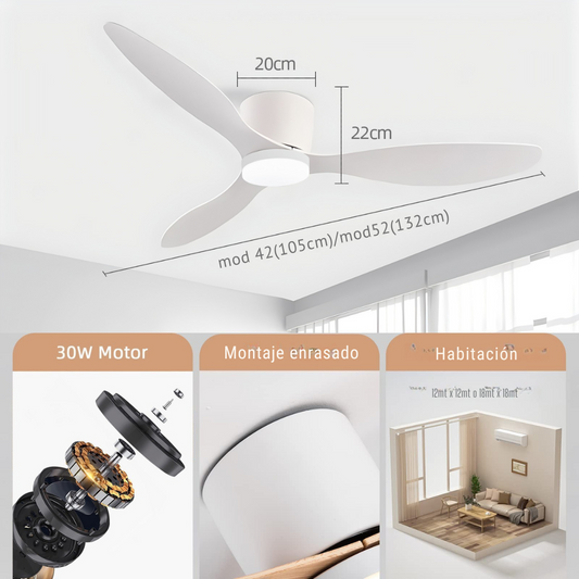 Ventilador de Techo BRISACALM – Diseño Moderno y Funcionamiento Silencioso