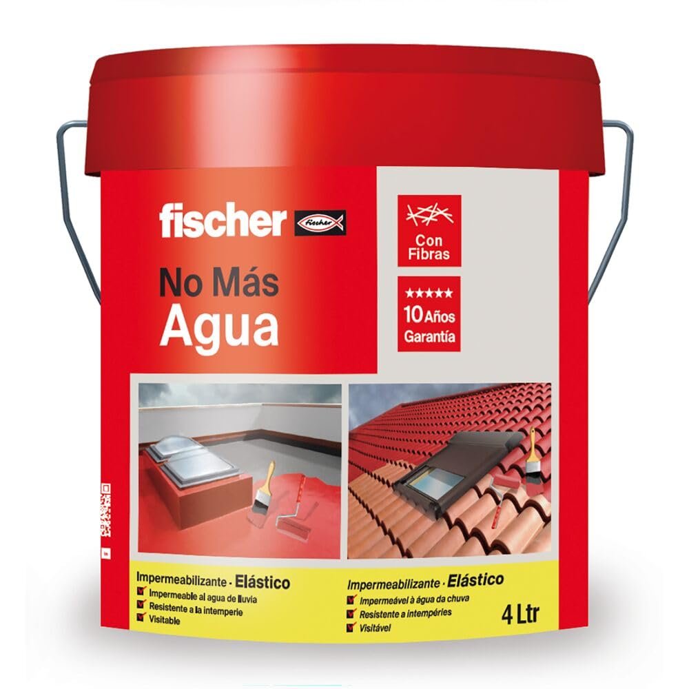 Pintura Impermeabilizante Fischer 4L | Con Fibras, Antideslizante y Resistente al Agua