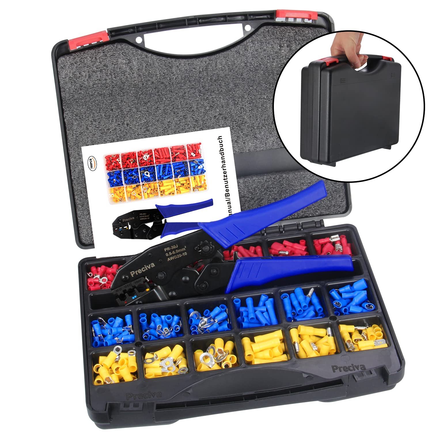 Crimpadora para Terminales Eléctricos 0,5–2,5 mm² | Ideal para Bricolaje y Automoción