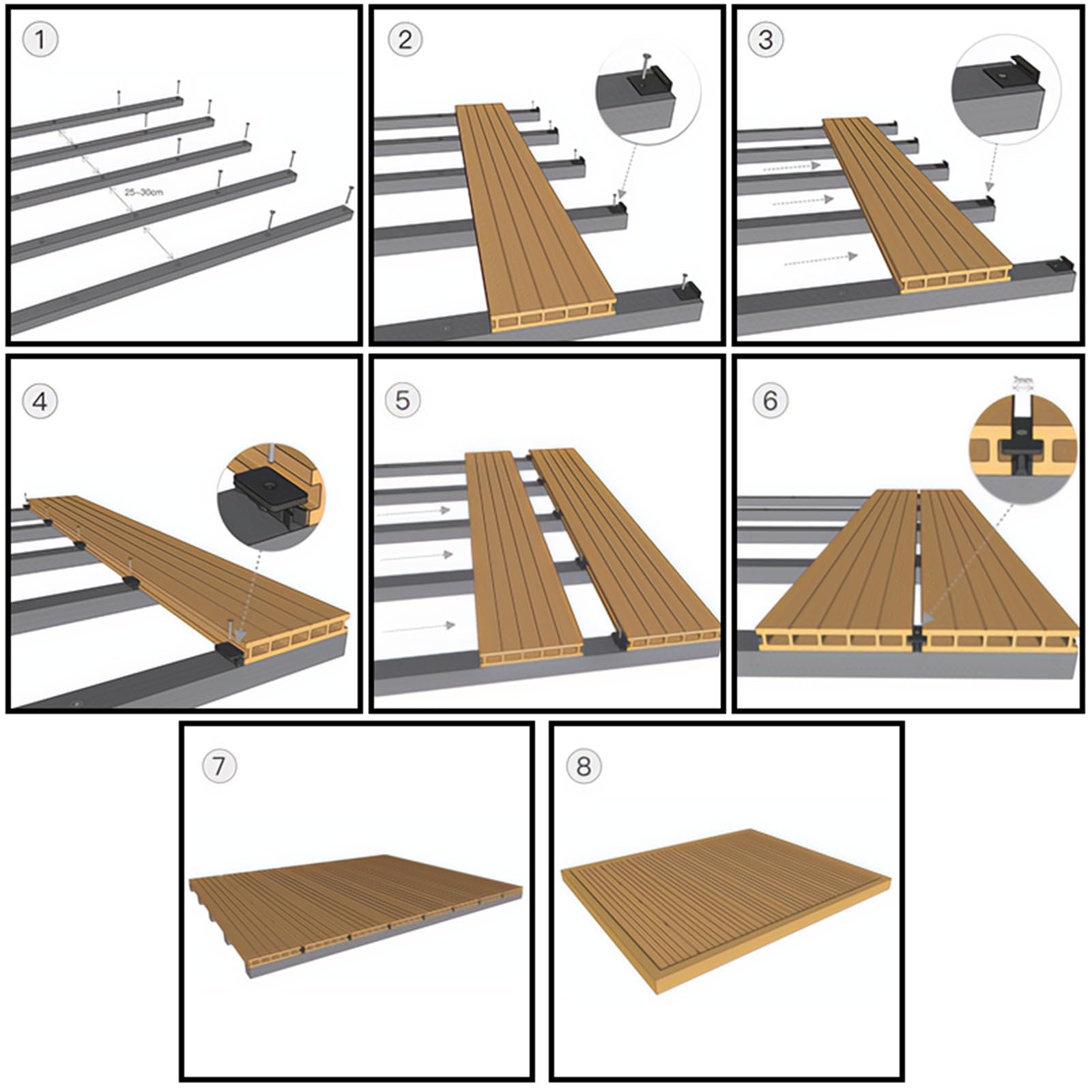 Lama Composite WPC 2,2 m Gris | Tarima Exterior Resistente y Antideslizante
