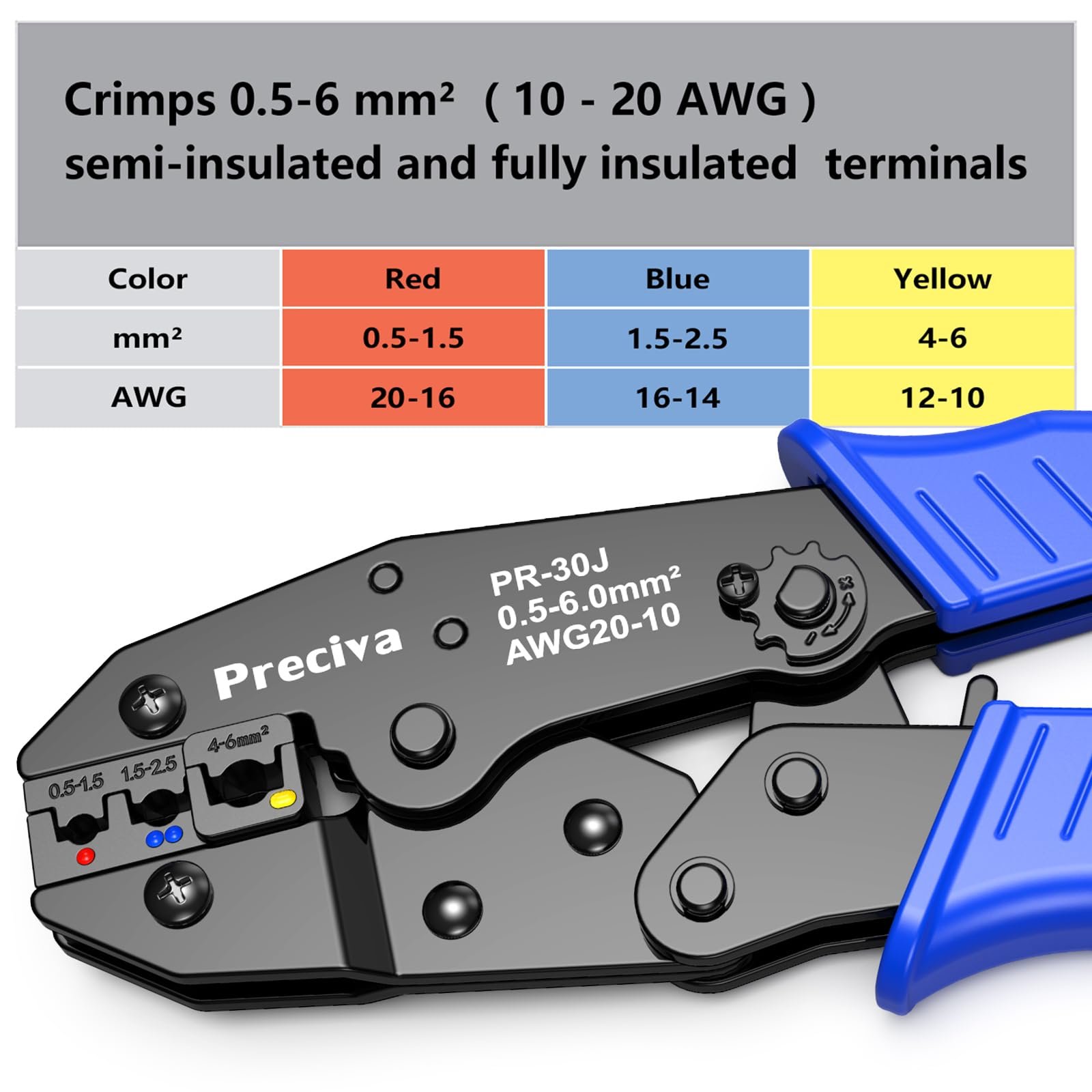 Crimpadora para Terminales Eléctricos 0,5–2,5 mm² | Ideal para Bricolaje y Automoción