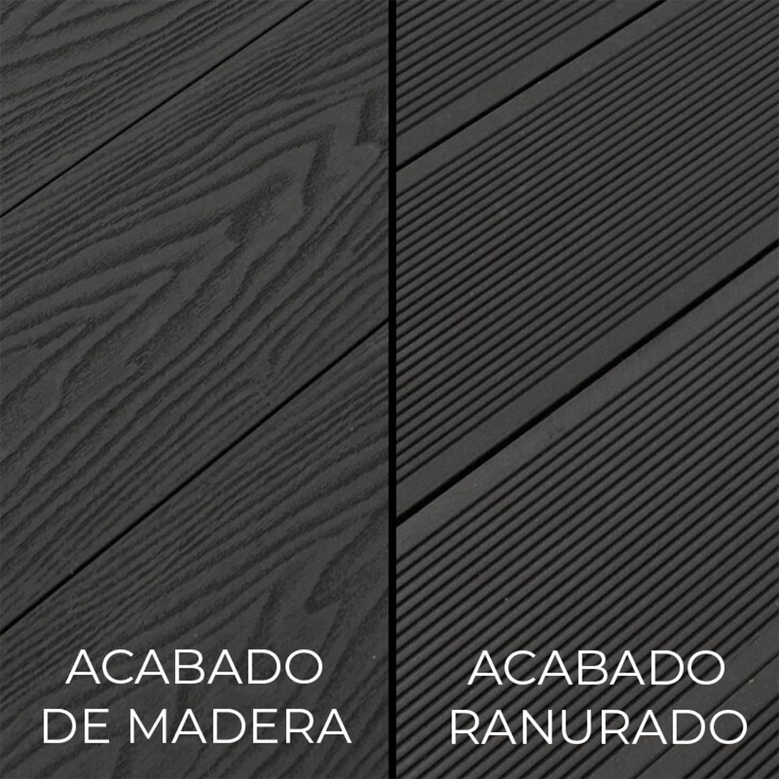 Lama Composite WPC 2,2 m Gris | Tarima Exterior Resistente y Antideslizante