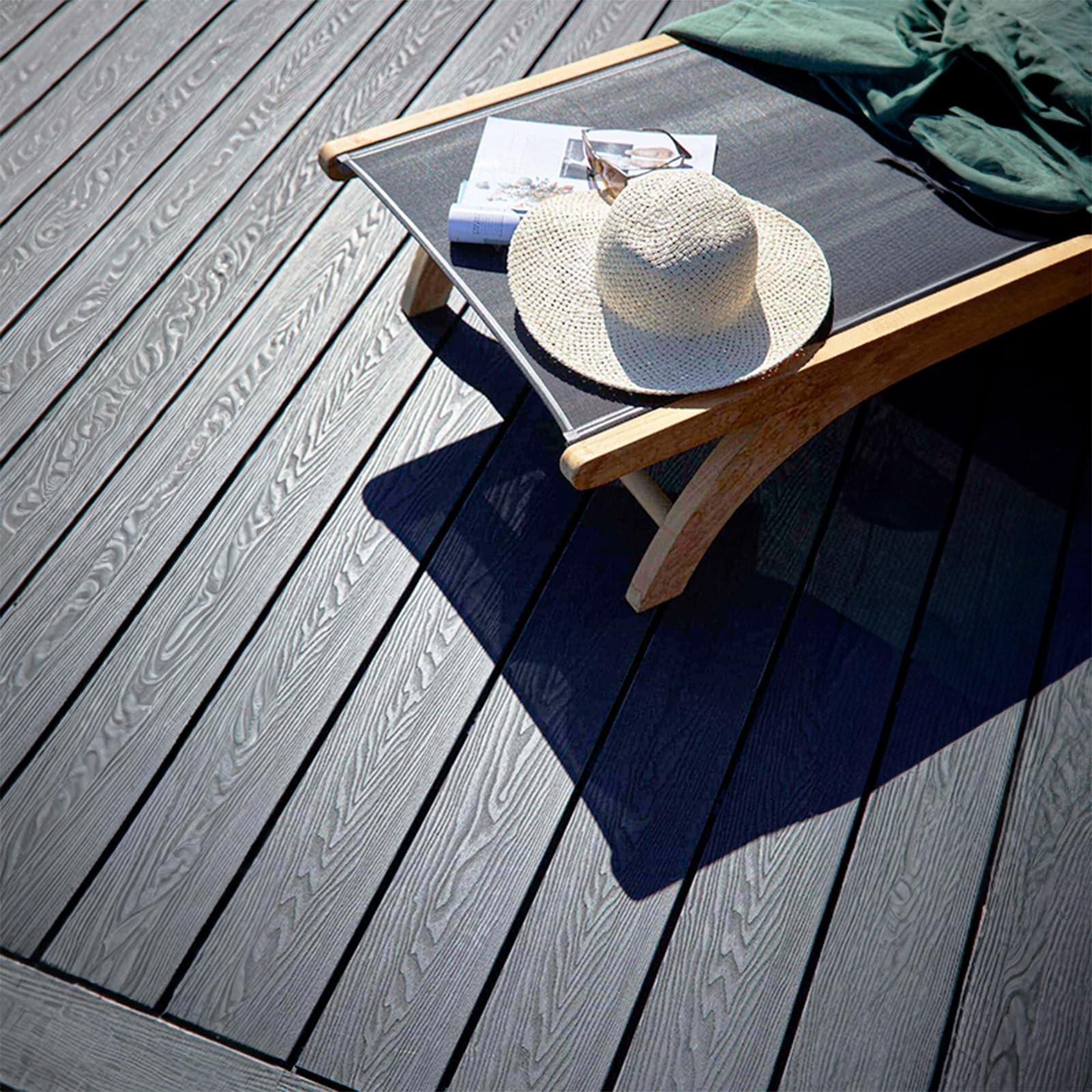 Lama Composite WPC 2,2 m Gris | Tarima Exterior Resistente y Antideslizante