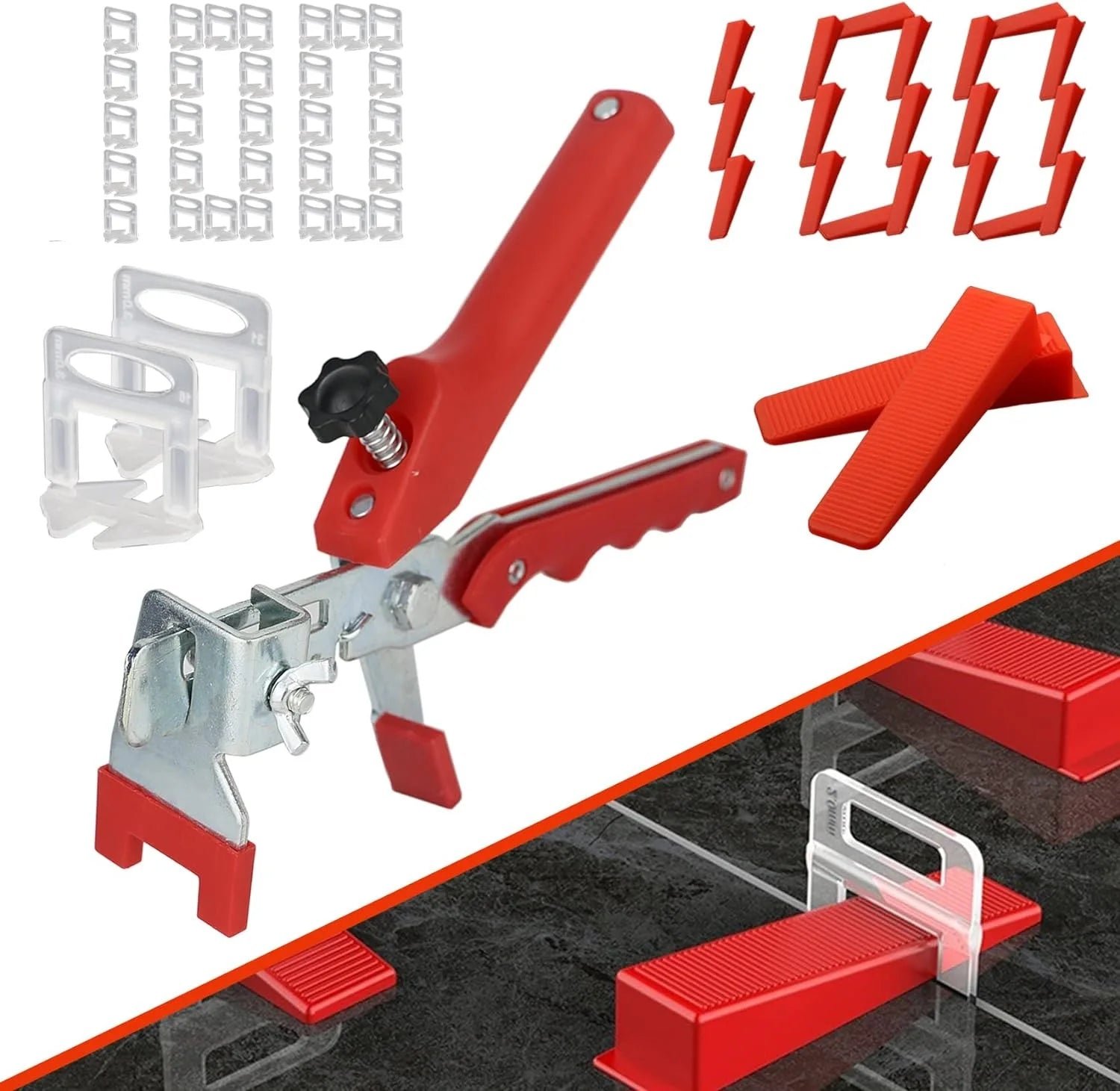 Kit Nivelación Azulejos 1mm/1,5mm con Alicates y Cuñas Reutilizables